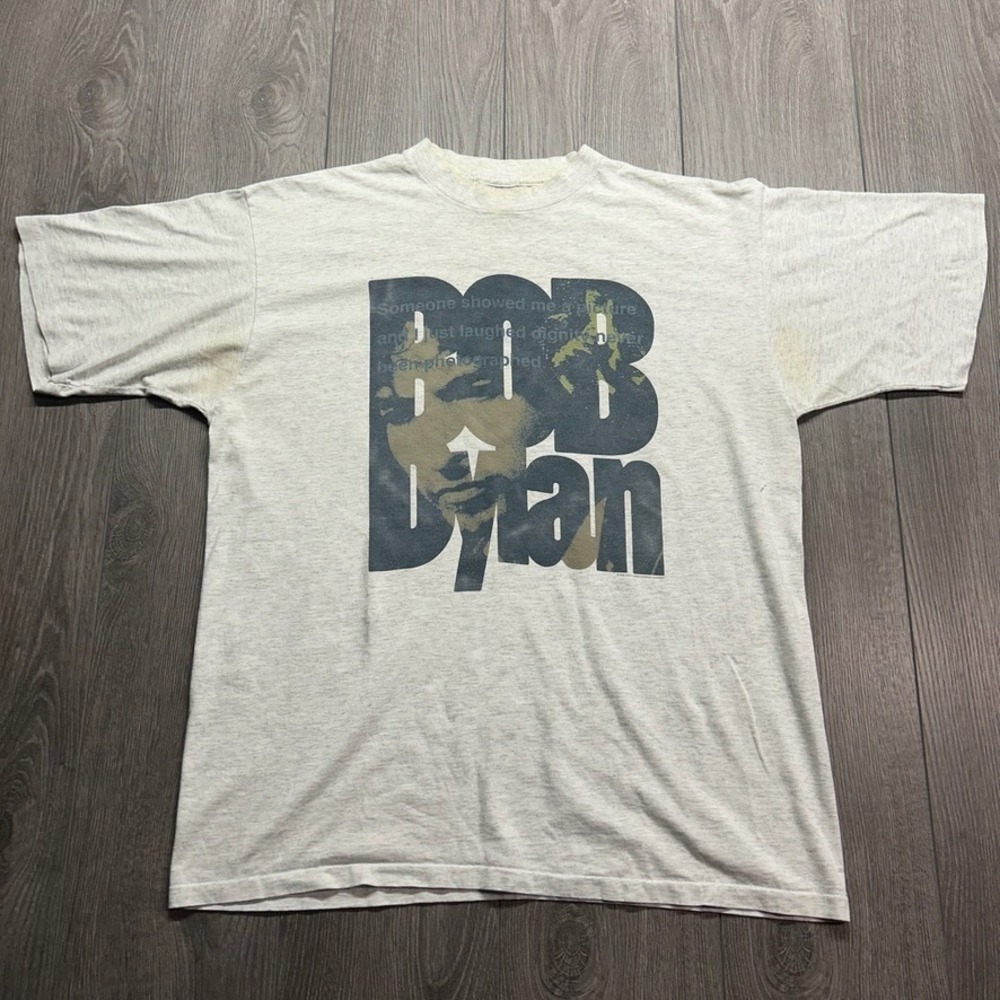 Vintage 1995 Bob Dylan Graphic T-Shirt All Sport Heather Gray XL Made in USA